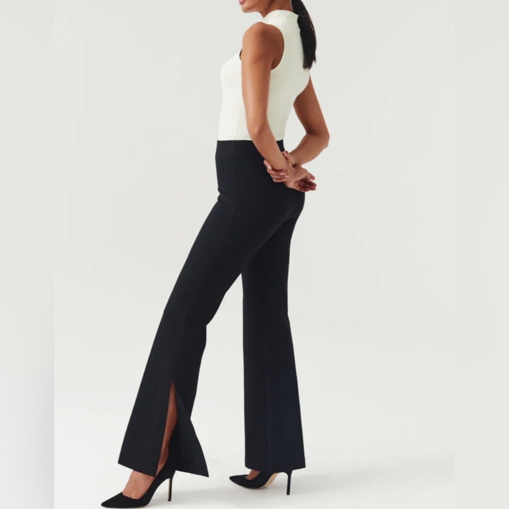 NWT Tadashi Shoji Wide Leg Heavy Drape Dress Slacks with High Side Slits
